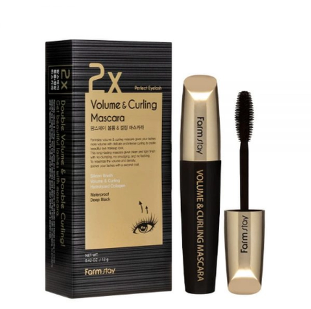 FARMSTAY Тушь для ресниц объем и подкручивание - 2X PERFECT EYELASH VOLUME & CURLING MASCARA, 12мл.