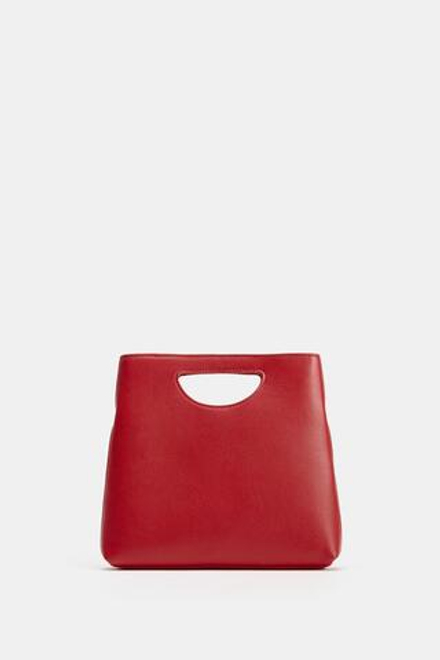 ZARA КОЖАНАЯ СУМКА, КРАСНЫЙ