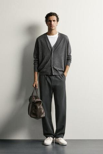 ZARA БРЮКИ COMFORT REGULAR FIT, АНТРАЦИТОВО-СЕРЫЙ