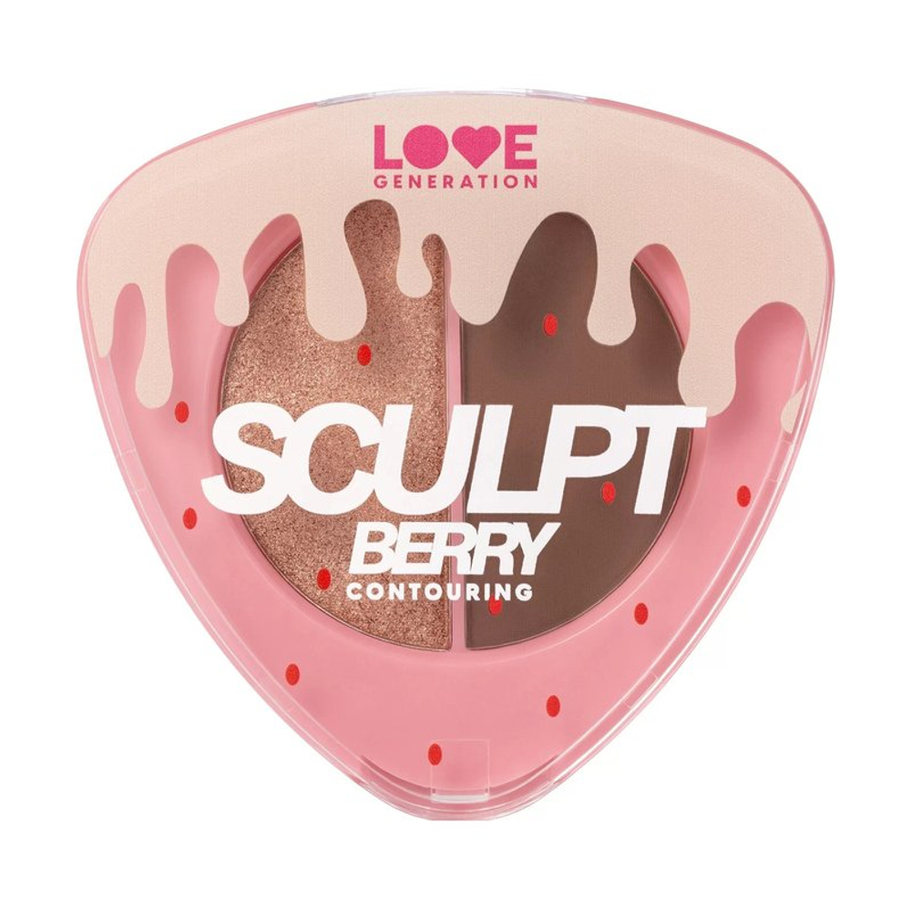 Love Generation Палетка для контуринга лица "SculptBerry" тон 02 коричневый, золотистый