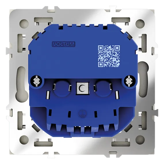 Розетка с заземлением и защитными шторками, с USB, A+С Voltum S70 Сталь VLS040505