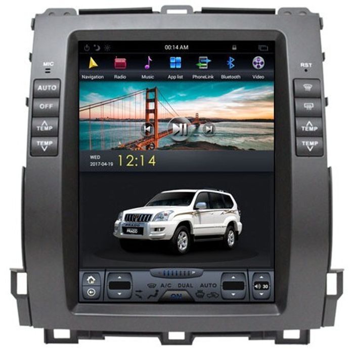 Магнитола для Toyota Land Cruiser Prado 120, Lexus GX470 (экран климата внизу) - Kuberg ZF-1116L-Q6 вертикальный экран в стиле "Тесла" на Android 11, CarPlay, 4G SIM-слот