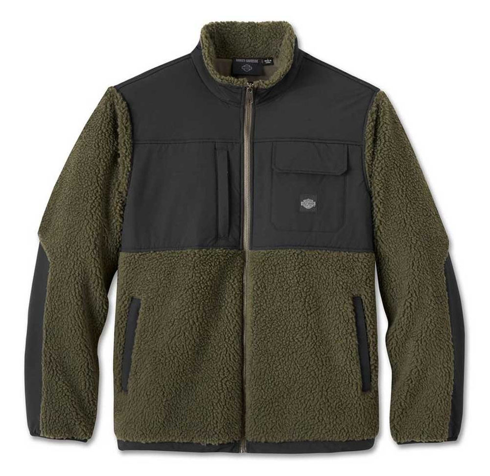 Куртка Men's Sherpa Full Zip Casual Jacket - Green Harley-Davidson