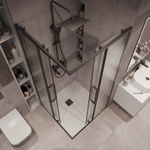Душевой уголок Grossman Cosmo 90х90 300.K33.02.9090.21.02 профиль Черный матовый стекло шиншилла