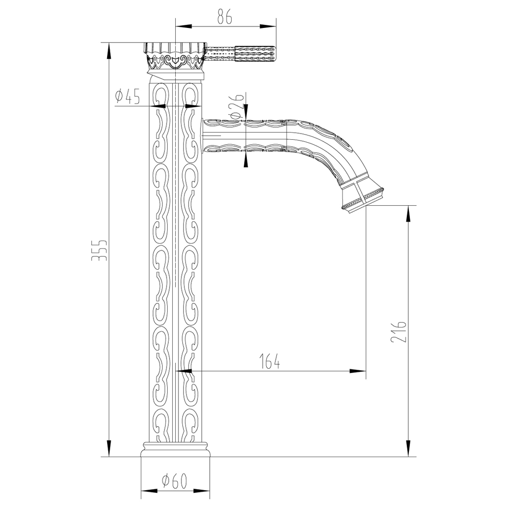 Смеситель  Lemark Jasmine LM6609ORB для раковины