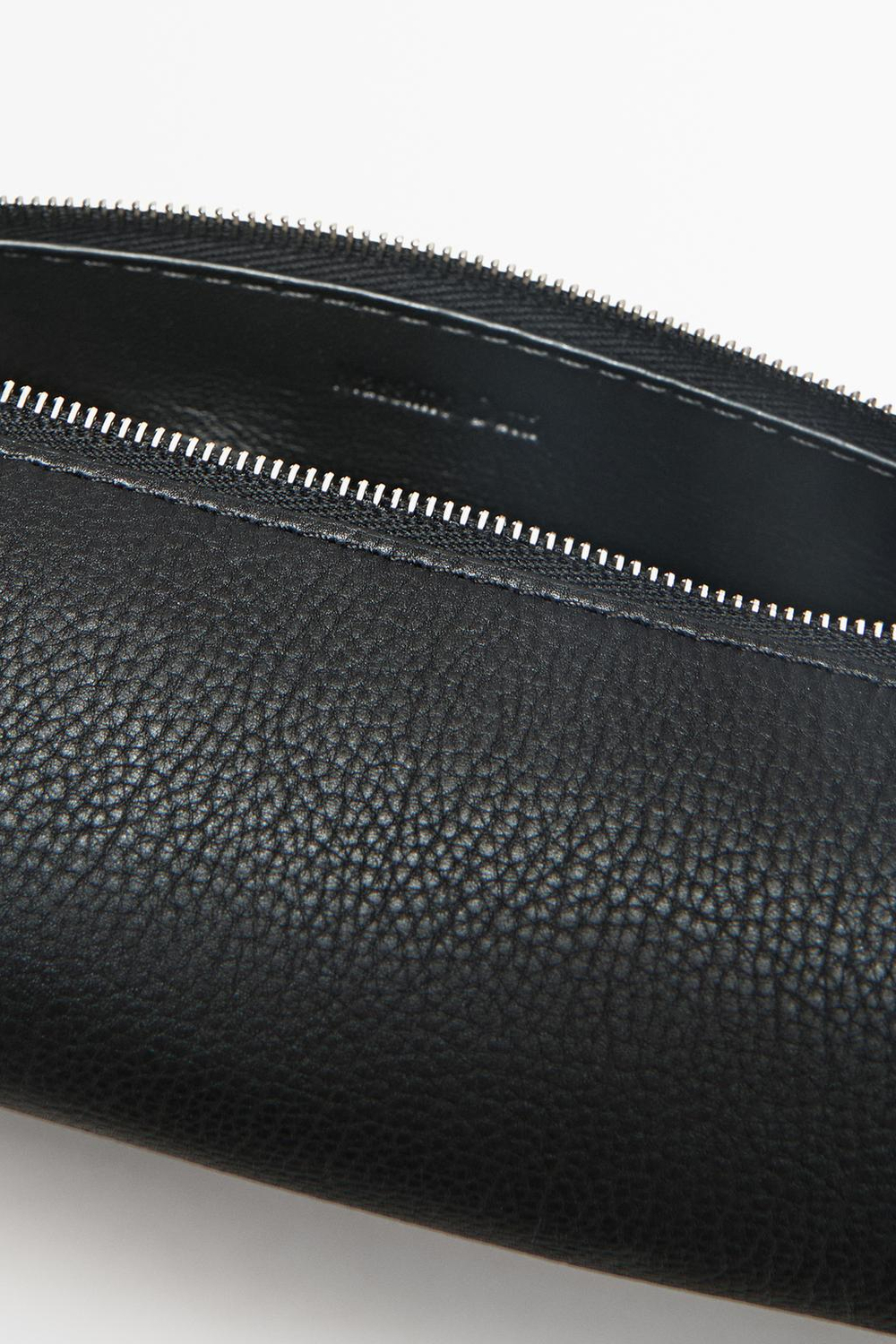 Massimo Dutti Сумка-чехол на молнии из кожи наппа, черный