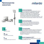 Смеситель для ванны 35к Milardo MAZBN00M02 Мейз (Maze) нерж. сталь, САТИН
