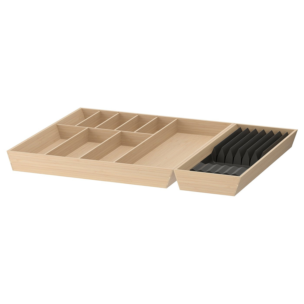 IKEA UPPDATERA  (ИКЕА УППДАТЕРА)  -  Лоток для столовых приборов с отделением для ножей - светлый бамбук 72x50 см