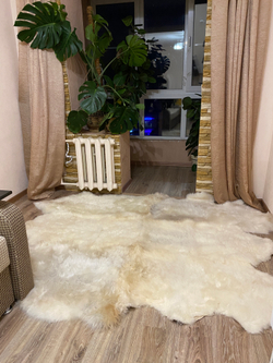 Ковер из 6 шкур \ Натуральная овчина с длинным ворсом