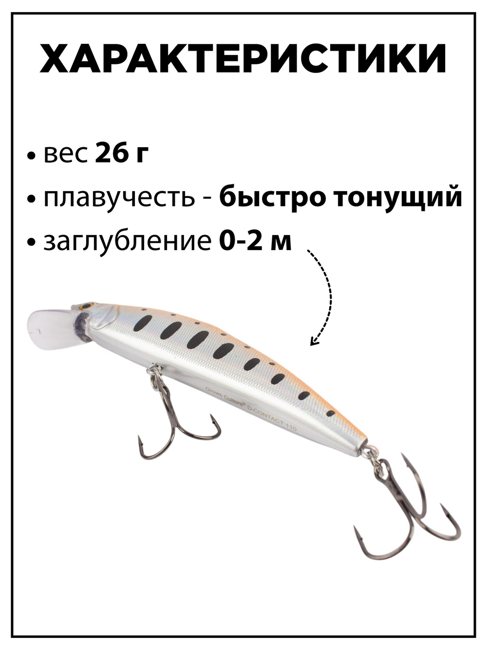 Воблер минноу D Contact 110 26 г цвет #13