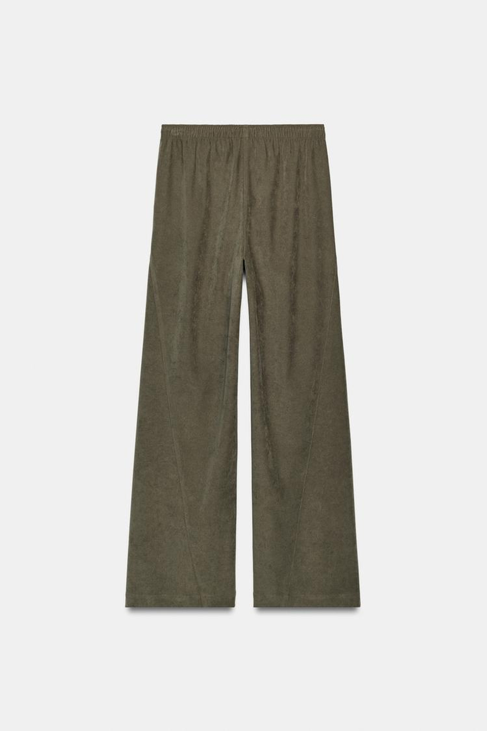 ZARA ШИРОКИЕ БРЮКИ С ЭЛАСТИЧНЫМ ПОЯСОМ, ХАКИ