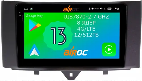 Магнитола для Smart ForTwo/ForFour 2012-2015 - Airoc 2K AU-2508 на Android 13, Быстрейшая, SIM-слот