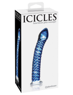 Стеклянный анальный стимулятор Icicles №29 - 19,7 см. (Цвет: синий)
