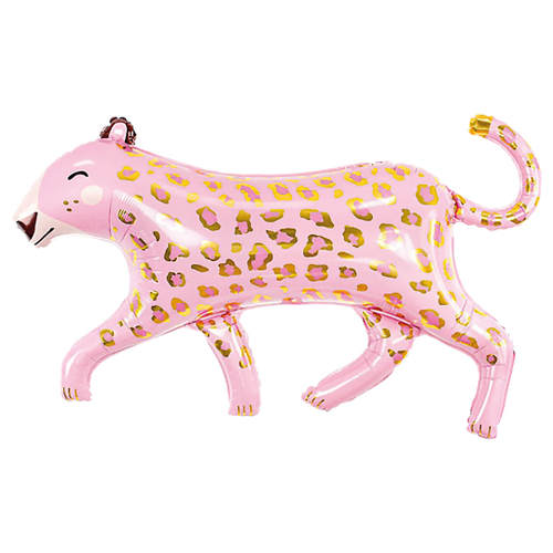 Шар (37''/94 см) Фигура, Леопард, Розовый, 1 шт. в уп.