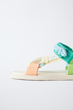 ZARA ТЕХНИЧЕСКИЕ МНОГОЦВЕТНЫЕ САНДАЛИИ BAREFOOT, СИНИЙ