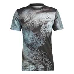 Мужская теннисная футболка Adidas Printed T-Shirt Pro - black/green