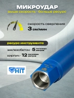 Коронка алмазная по бетону 1 1/4" 52 мм длина 450 мм