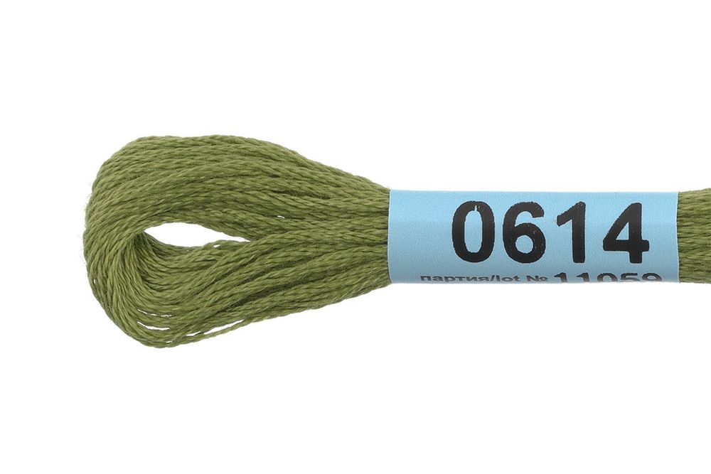 Мулине Gamma 100% хлопок, цв.0614 оливковый, 24 мотка по 8 метров