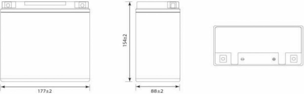 Аккумулятор DELTA Battery AGM 20 А/ч обратный R+ 177x88x154 мото EN 270 А