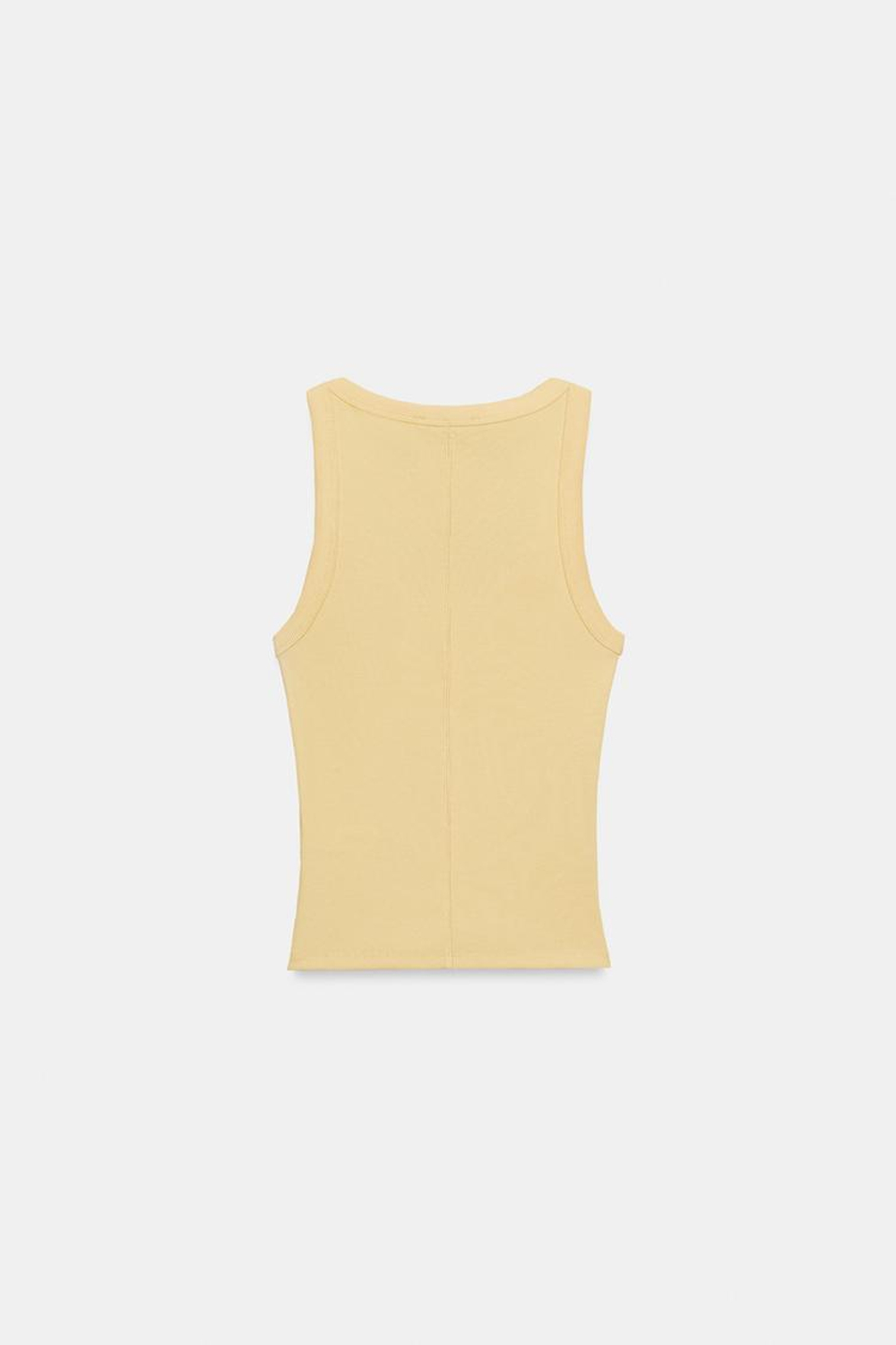 ZARA ТОП В РУБЧИК БЕЗ РУКАВОВ, ЖЕЛТЫЙ