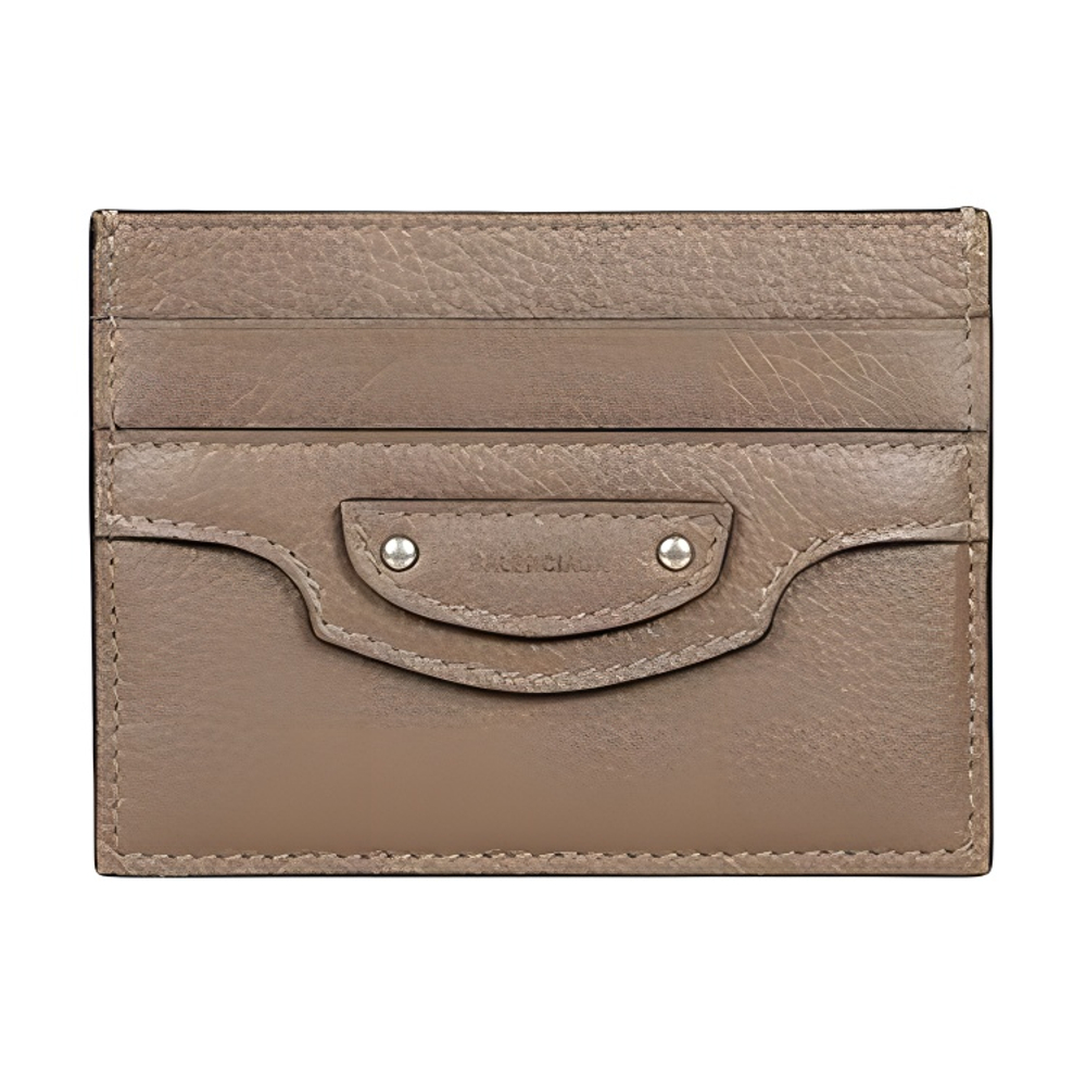 Balenciaga Grain Calfskin Card Holder, Crossbody Bag Unisex Brown