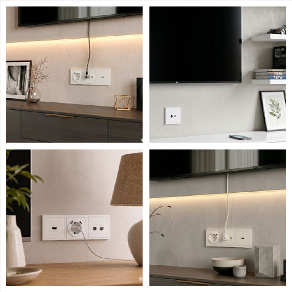 Розетка ЭРА Galaxy 15-3110-01 комбинированная RJ45+TV IP20 белый | Эра Galaxy