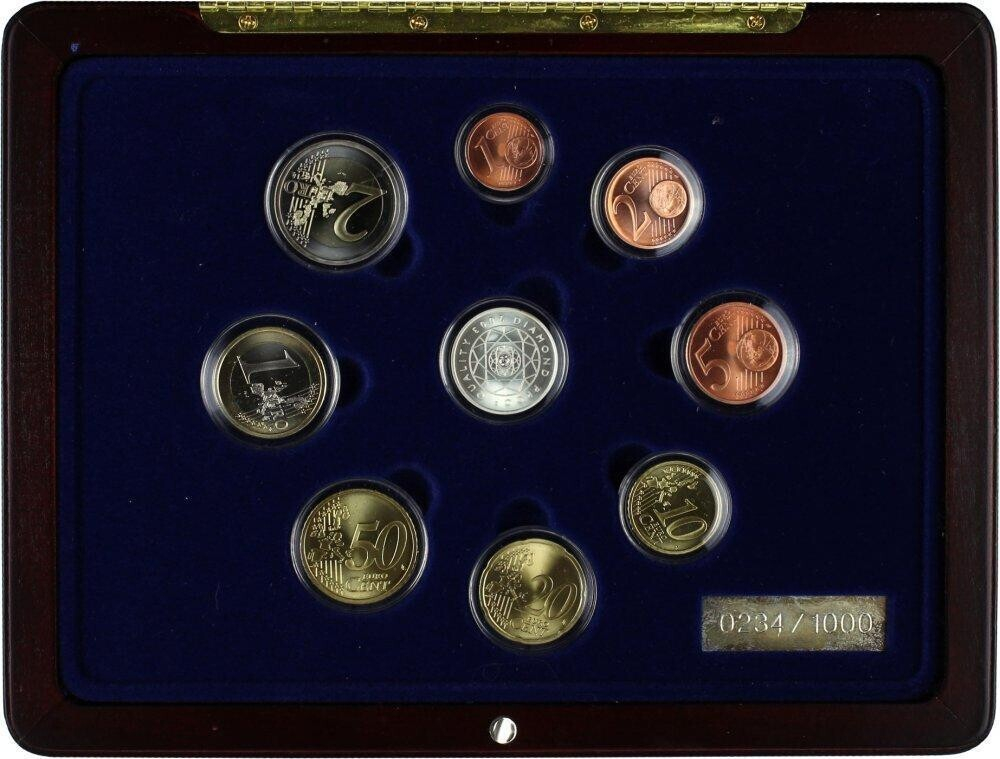 ФИНЛЯНДИЯ, 2003, ЕВРОНАБОР ИЗ 8 МОНЕТ И ЖЕТОНА [DIAMOND PROOF SET]
