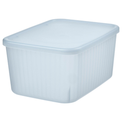 IKEA RYKTA  (ИКЕА РИКТА)  -  Контейнер с крышкой - прозрачный серо-синий 18х24х12 см/3.5 л