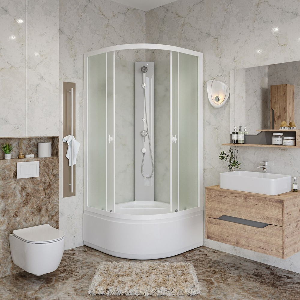 Душевая кабина Niagara (Ниагара) Promo P100/40/MT/BK с высоким поддоном, 100х100х195