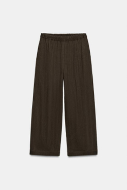 ZARA БРЮКИ BARREL — ZW COLLECTION, КОРИЧНЕВЫЙ
