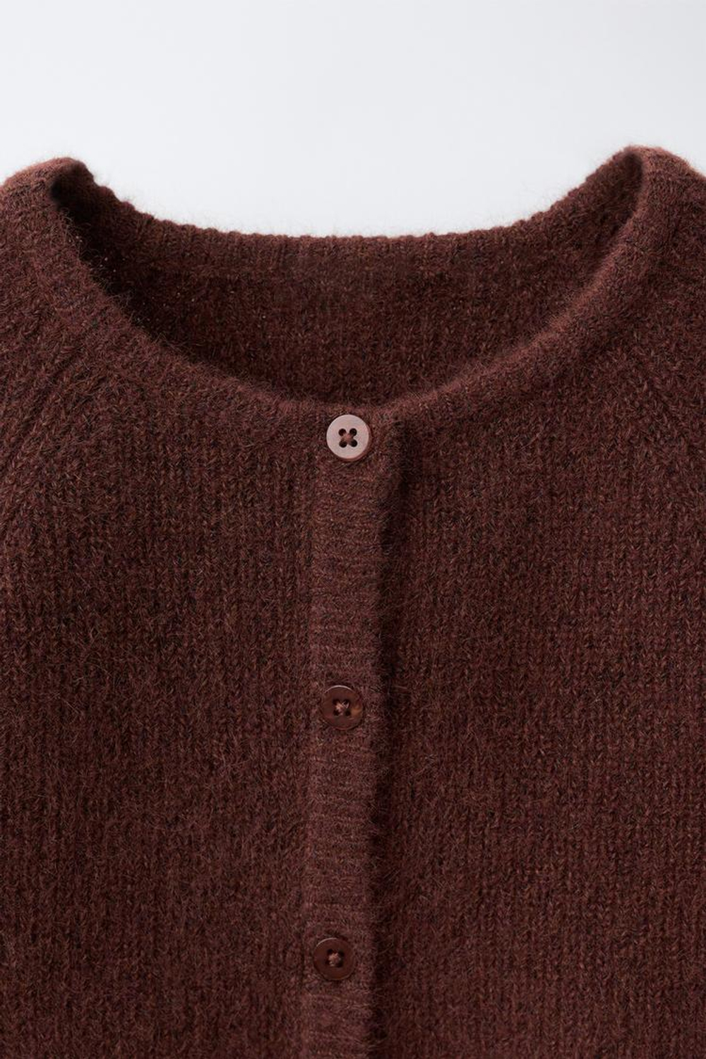 ZARA ОДНОТОННЫЙ КАРДИГАН, КОРИЧНЕВЫЙ