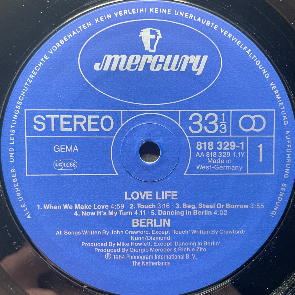 Berlin ‎– Love Life (Германия 1984г.)
