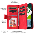 Дизайнерский чехол-книжка из кожи для REALME 9i (не 5G!) / OPPO A96 с кошельком, 5 слотами для карт и подставкой