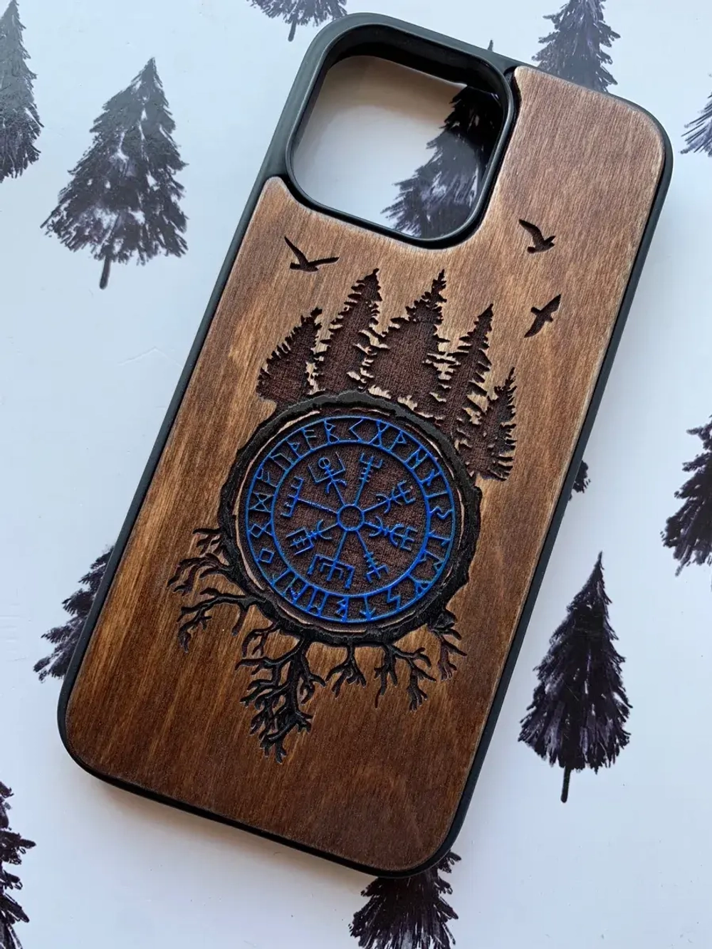 Чехол для iPhone 16 pro max Cлавянская культура из дерева