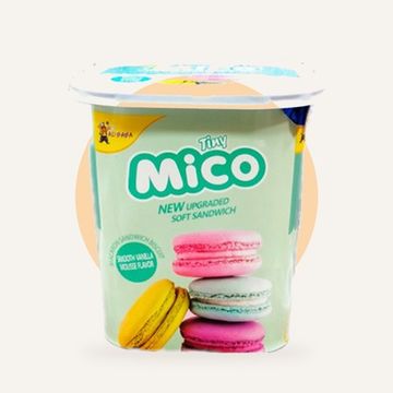 Печенье Tiny Mico Macaron, макарун со вкусом ванильного мусса, 88 г