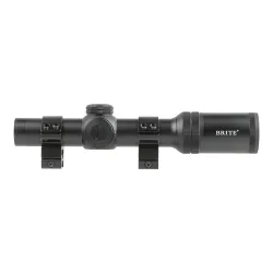 Прицел оптический BRITE LPVO 1-4X24 IR - вид сбоку с крепежными кольцами