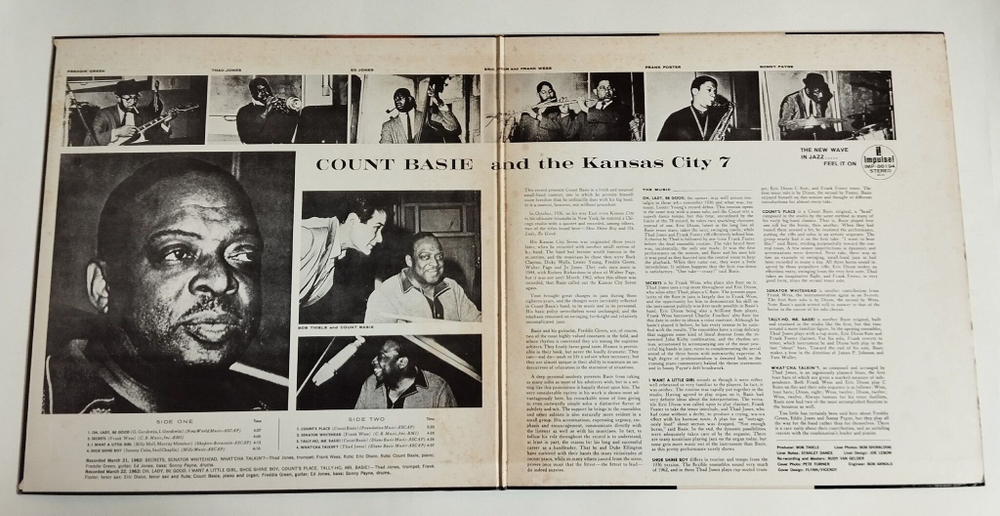 Винтажная виниловая пластинка LP Count Basie And The Kansas City 7 (Japan 1974) (No Obi)