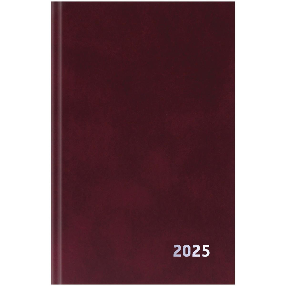 Ежедневник датированный 2025г. А5 168л. бордовый, бумвинил (BG)