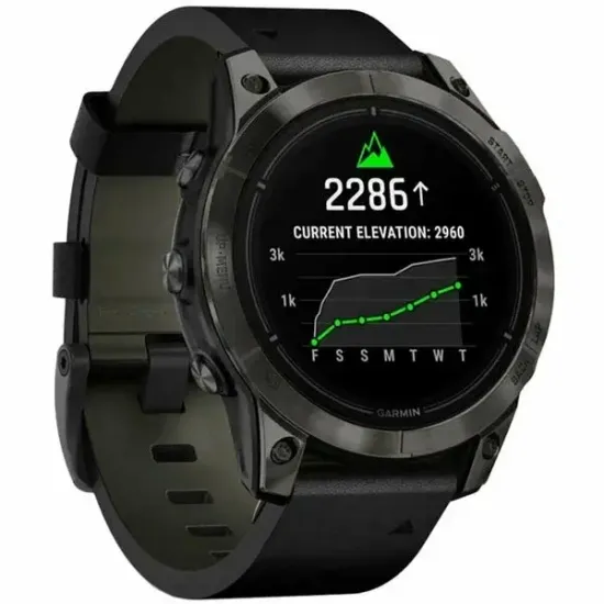 Умные часы Garmin EPIX Pro Gen 2 Sapphire Carbon Gray Black Leather Band 47mm