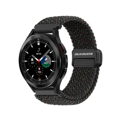 Эластичный ремешок черного цвета (Black Unity) от Dux Ducis для смарт часов Samsung Galaxy Watch 3, 4, 5, 6 и 7 (размер крепления 20мм), серия Strap (Mixture Pro Series)