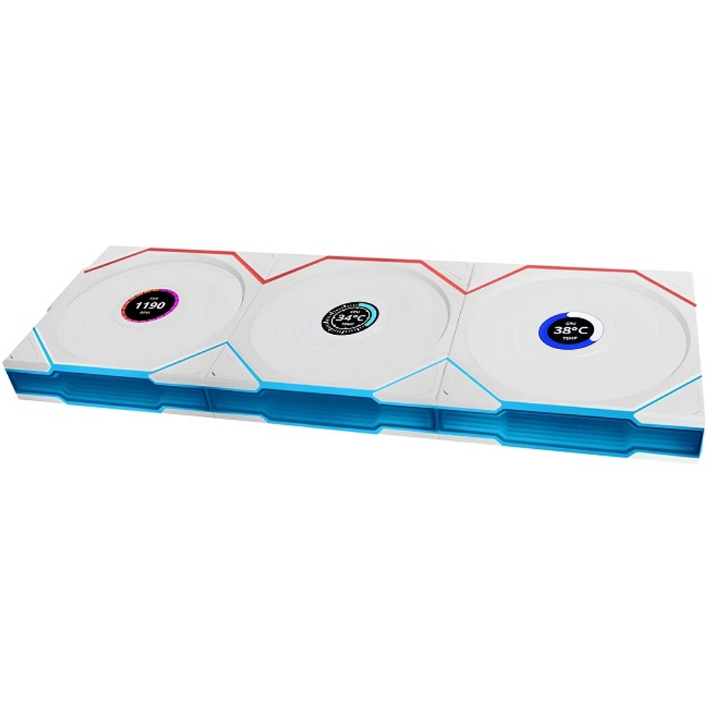 Комплект вентиляторов для корпуса Lian Li UNI FAN TL LCD FLEX 120 RB ARGB, белый (12RTLLCD1F3W), (G9F.12RTLLCD1F3W.R0)