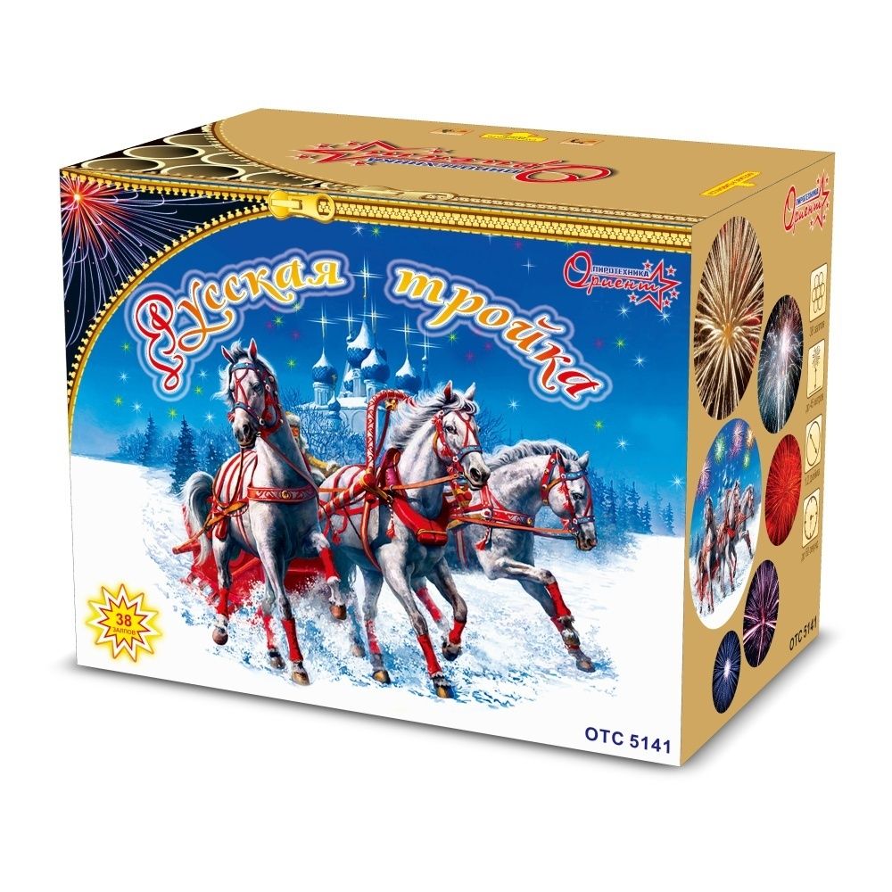 Батарея салютов Русская тройка   1,2"/38 залпов