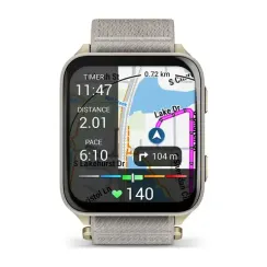 Смарт-часы Garmin Venu X1 золотистый / титан с ремешком цвета французский серый