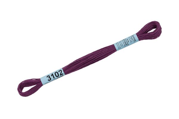Мулине Gamma 100% хлопок, цв.3102 гр.фиолетовый, 24 мотка по 8 метров