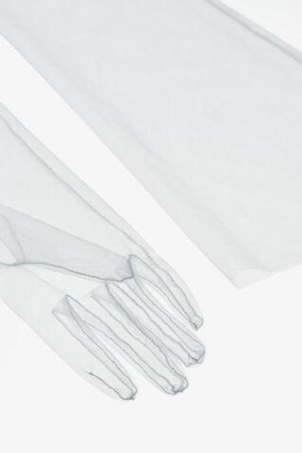 ZARA X JOHN GALLIANO ДЛИННЫЕ ПЕРЧАТКИ ИЗ ПОЛУПРОЗРАЧНОЙ ТКАНИ, БЕЛЫЙ