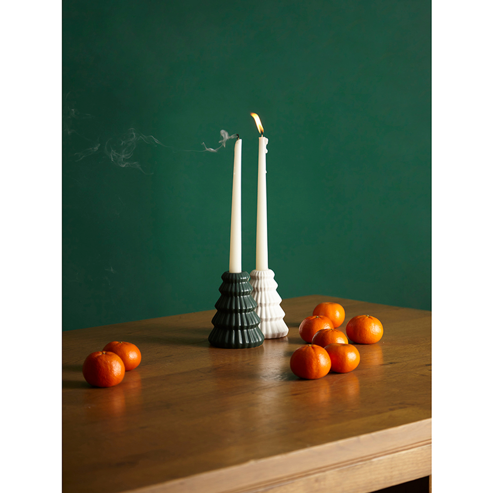 Подсвечник 11см Tkano New Year Essential Nordic mood белый