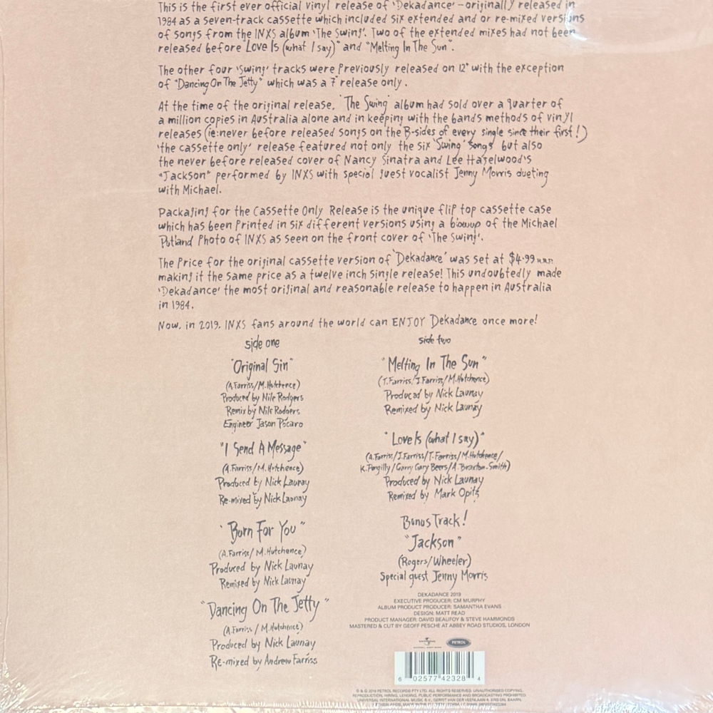 Виниловая пластинка INXS ‎– Dekadance LP