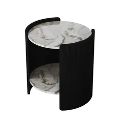Столик Lagom Stone D 43 см высота 45 см (камень OV2, черный)