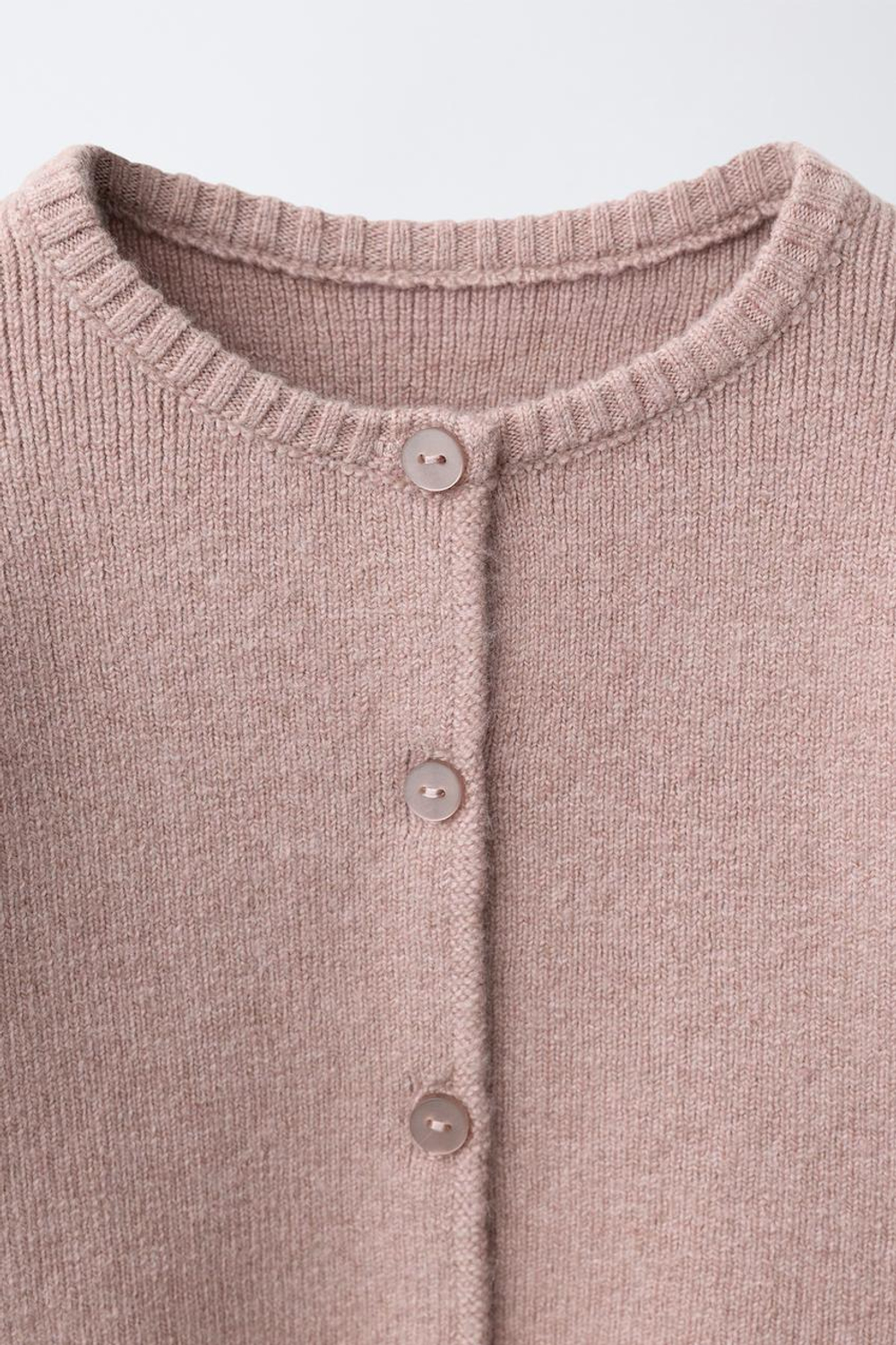 ZARA КАРДИГАН С ОБОРКАМИ, РОЗОВЫЙ МЕЛАНЖ