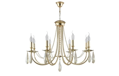 Люстра Crystal Lux VICTORIA SP8 GOLD/AMBER 3340/308
